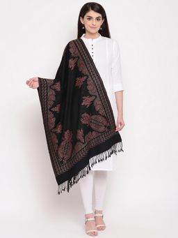 HK colours of fashion - Black Viscose Woven Stole