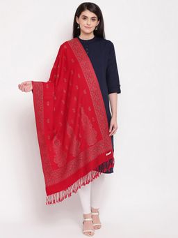 HK colours of fashion - Red Jacquard Stole