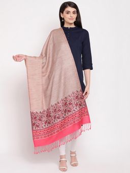 HK colours of fashion - Coral Multicolour Self Design Stole