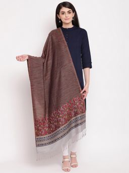 HK colours of fashion - Grey Multicolour Self Design Stole