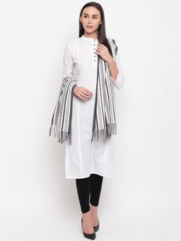 HK colours of fashion - Multi-Color Self Striped Woollen Stole