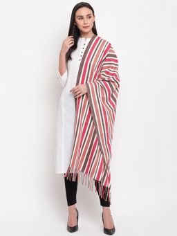HK colours of fashion - Multi-Color Self Striped Woollen Stole