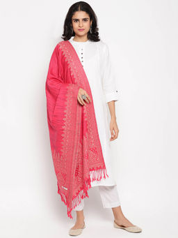 HK colours of fashion - Coral Embroidered Stole