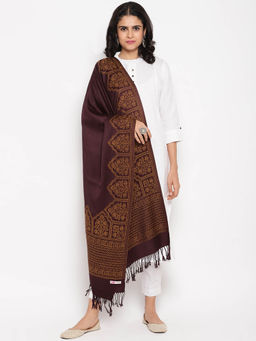 HK colours of fashion - Coffee Brown Woven Stole
