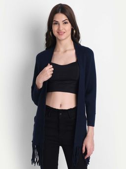 HK colours of fashion - Women Navy Solid Poncho