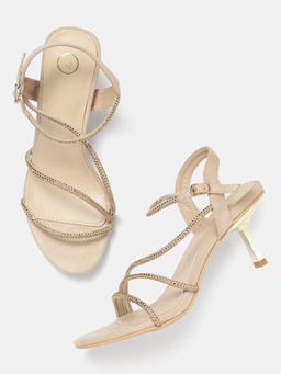 Twenty Dresses by Nykaa Fashion - Beige I Fancy You Studded Heels