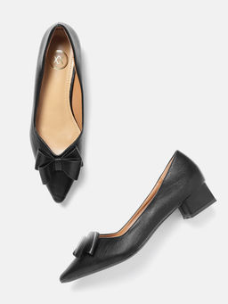 Twenty Dresses by Nykaa Fashion - Black Twinning In the Bow Pumps
