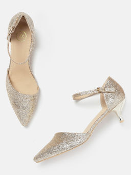 Twenty Dresses by Nykaa Fashion - The Golden Party Girl Kitten Heels