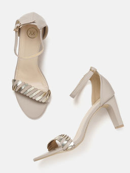Twenty Dresses by Nykaa Fashion - Beige A Golden Twist Heels