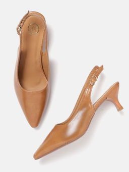 Twenty Dresses by Nykaa Fashion - Tan The Beauty Of Simplicity Kitten Heels
