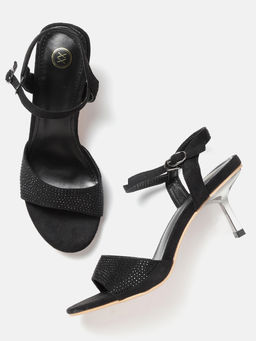 Twenty Dresses by Nykaa Fashion - Black Move Forward Metallic Heels