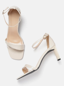 Twenty Dresses by Nykaa Fashion - Cream Staying A Lil Clear Heels