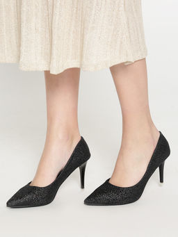 Twenty Dresses by Nykaa Fashion - Black Take Me Into The Night Heels