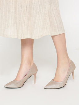 Twenty Dresses by Nykaa Fashion - Gold Take Me Into The Night Heels