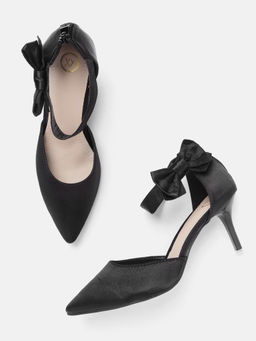 Twenty Dresses by Nykaa Fashion - Black Bows Are Forever Heels