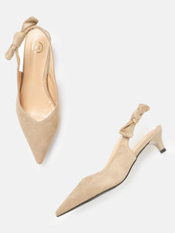 Twenty Dresses by Nykaa Fashion - Beige Bow For All Kitten Heels