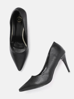 Twenty Dresses by Nykaa Fashion - Black Wilderness Under Your Skin Court Pumps