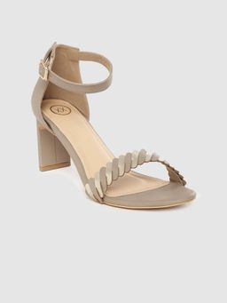 Twenty Dresses by Nykaa Fashion - Grey A Golden Twist Heels