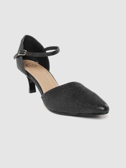 Twenty Dresses by Nykaa Fashion - Point of View Black Glitter Heels