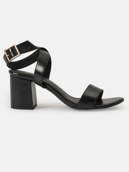 Twenty Dresses by Nykaa Fashion - Buckle It Down Black Heels