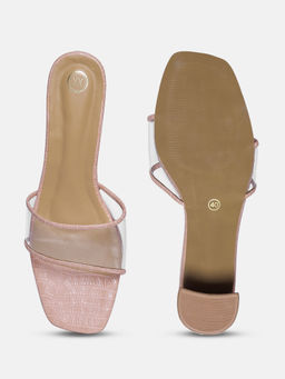 Twenty Dresses by Nykaa Fashion - Pink Square Transparent Strap Block Heels