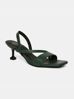 Twenty Dresses by Nykaa Fashion - Green Solid Square Toe Stiletto Heels