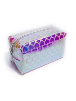 Visual Echoes - Holographic Mini Multi-Purpose Make Up Travel Pouch Hearts