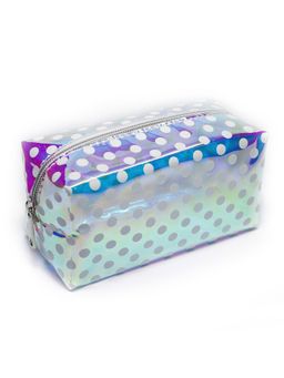 Visual Echoes - Holographic Mini Multi-Purpose Make Up Travel Pouch Polka Dot