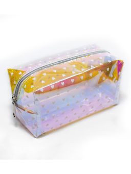 Visual Echoes - Holographic Mini Multi-Purpose Make Up Travel Pouch Small Hearts