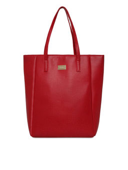 KLEIO - Red PU Leather Everyday College Tote Bag