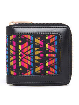 KLEIO - Jacquard Multi Slot Wallet with Zip Closure For Women