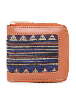 KLEIO - Jacquard Multi Slot Wallet with Zip Closure For Women