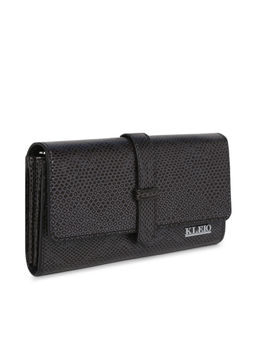 KLEIO - Multi Slots Clutch Wallet Purse for Women/Girls(HO5007KL-BL) (BLACK)