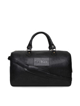 KLEIO - Black Designer Ultra Spacious Croco Pattern PU Leather Unisex Luggage And Travel Bag