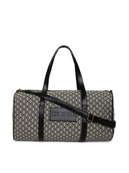 KLEIO - Black Unisex Fabric Jacquard Spacious Luggage And Travel Bag
