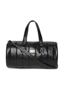 KLEIO - Black Unisex Quilted Round Luggage And Travel Bag