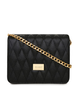 KLEIO - Black Quilted Vibrant Sling Bag