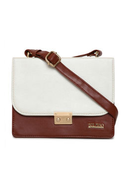 KLEIO - Brown Twin Colour Double Compartment Elegant Sling Bag