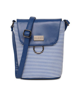 KLEIO - Navy Blue Striped Stylish Sling Bag