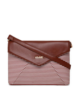 KLEIO - Brown Striped PU Leather Stylish Sling Bag