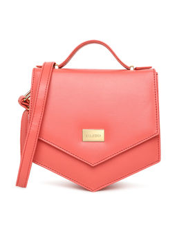 KLEIO - Coral PU Vibrant Unique Shape Sling Bag