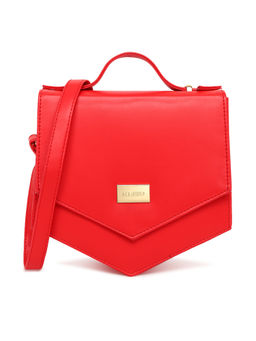 KLEIO - Red PU Vibrant Unique Shape Sling Bag