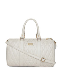KLEIO - White Large Quilted Tassel Handbag