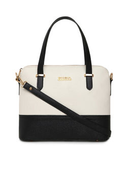 KLEIO - Black PU Leather Twin Colour Satchel