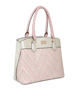 KLEIO - Faux Leather Hand Weave Satchel Handbag for Women and Ladies (Ho9036Kl-Pw)(Pearl White)