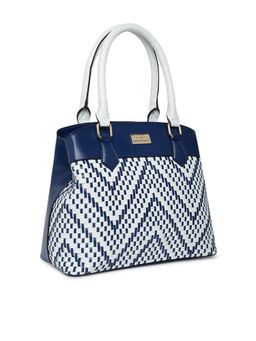 KLEIO - Faux Leather Hand Weave Satchel Handbag for Women and Ladies (Ho9036Kl-Rb)(Royal Blue)