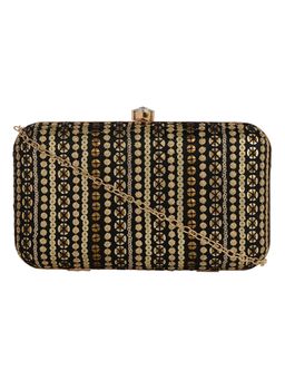 Horra - BLACK Solid Black Sequence Clutch - HOCL60821BLK