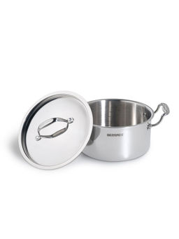 Bergner - Argent Triply Stainless Steel Casserole With Lid, 20 cm, Induction Base, Silver
