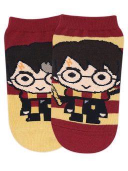 Balenzia - X Harry Potter Stripes & Colour Block Lowcut Socks For Women - Pack of 2 - Red (Free Size)