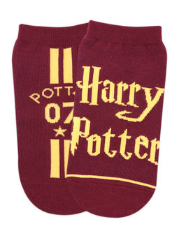 Balenzia - X Harry Potter & Harry Potter Logo Lowcut Socks For Women - Pack of 2 - Maroon (Free Size)
